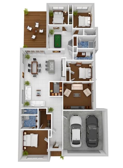 50 Four “4” Bedroom Apartment/House Plans | Architecture & Design