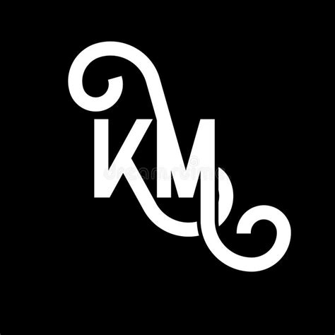 KM Letter Logo Design on Black Background. KM Creative Initials Letter ...