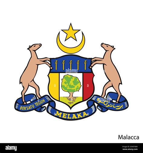 Coat Of Arms Of Malacca Is A Malaysian Region Vector Heraldic Emblem