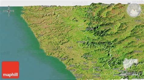 Satellite Panoramic Map of Sindhudurg