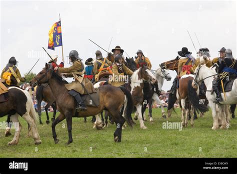 Th Century Re Enactment Of The English Civil War Between The