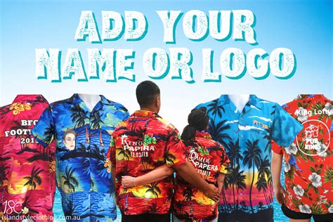 Add Your Name Or Logo On A Hawaiian Shirt Island Style Clothing