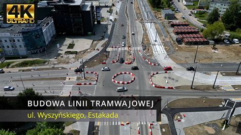 Olsztyn Budowa Linii Tramwajowej ul Wyszyńskiego Estakada 1 lipca