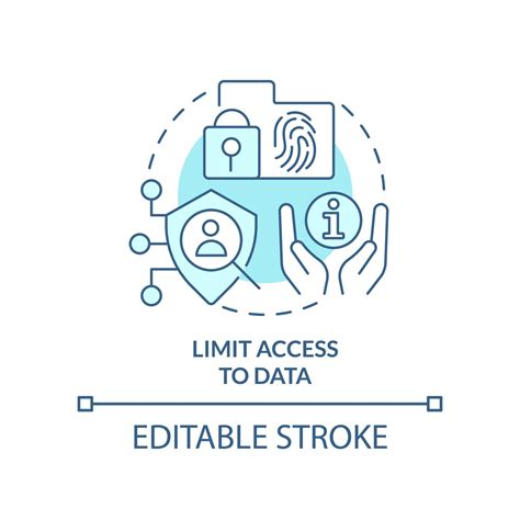 Limit access to data turquoise concept icon. Manage customer digital