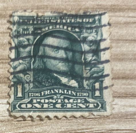 Vintage Ben Franklin 1 Cent Us Postage Stamp 1902 Rare Highly Collectible Ebay