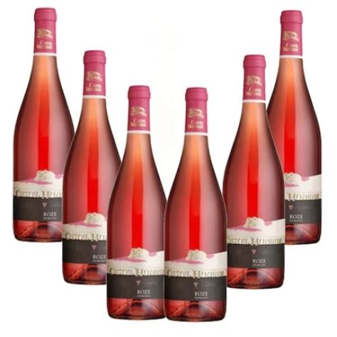 Set 6 Sticle Vin Roze Cramele Recas Castel Huniade Roze 6 X 0 75 L