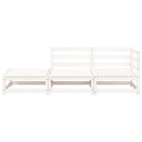 Drfeify Canap De Jardin Repose Pieds Places Blanc Bois Massif De Pin