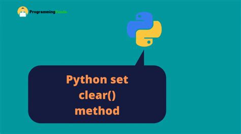 Python Set Clear Method Programming Funda