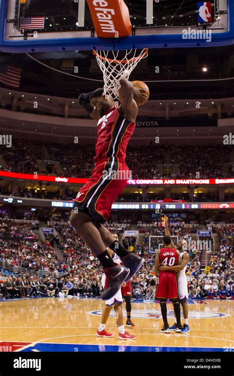 March 13, 2013: Miami Heat small forward LeBron James (6) stops the ...