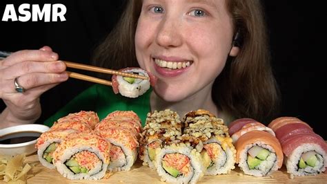 Asmr Sushi Platter Mukbang No Talking Eating Sounds Youtube