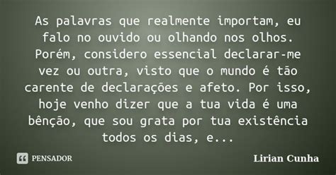 As Palavras Que Realmente Importam Eu Lirian Cunha Pensador