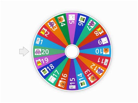 Halloween Bingo Numbers 1-20 - Spin the wheel