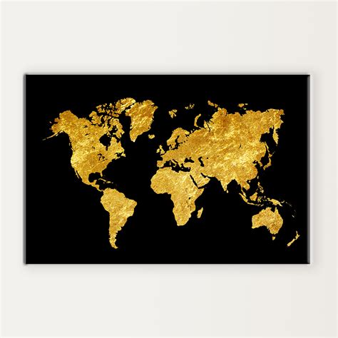 Black and gold world map | MUR Gallery