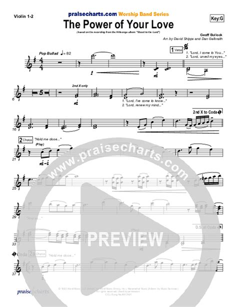 The Power Of Your Love Violin Sheet Music Pdf Hillsong Worship Praisecharts