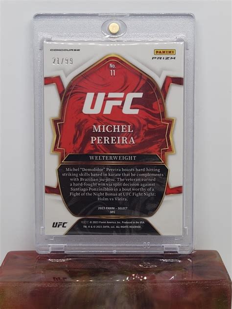 Panini Select Ufc Michel Pereira Concourse H Red Disco Prizm