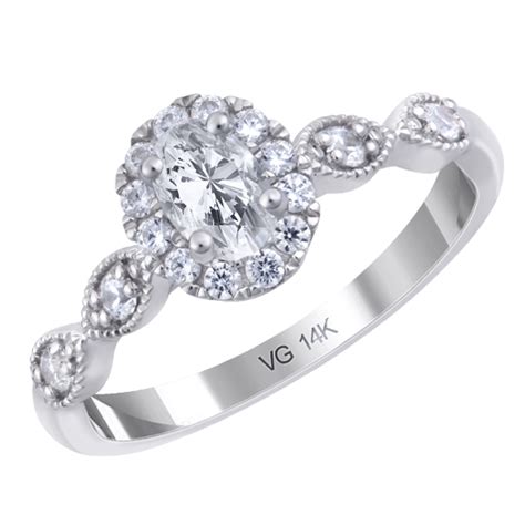 Barry Hyatt Jeweler 14K White Gold And Diamond Engagement Ring