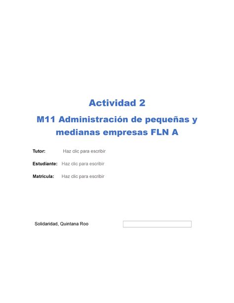 Actividad 2 Administración de pequeñas y medianas empresas Actividad