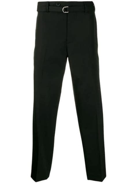 Helmut Lang Crop Slim Fit Wool Dress Pants In Black Modesens Slim