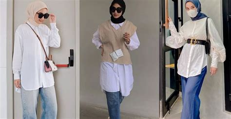 5 Inspirasi OOTD Kemeja Putih Dan Jeans Hijab ZALORA Thread