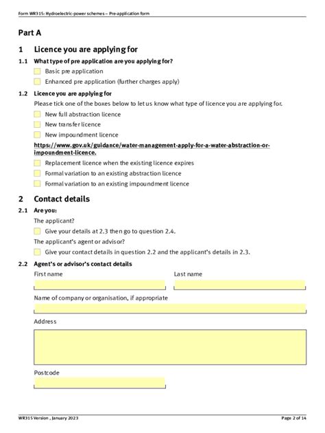 Fillable Online Form Hydroelectric Power Schemes Application