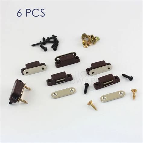 Brown Plastic Small Magnetic Door Catch Latch Cabinet Cupboard Door