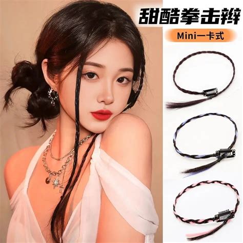 Wig Piece Natural Highlight Dirty Braids Hanging Ear Dyed Hot Girl Twist Boxing Braids Wig