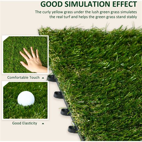 Outsunny 25mm Artificial Grass Turf Mat 30 X 30cm 10 Pack Wilko