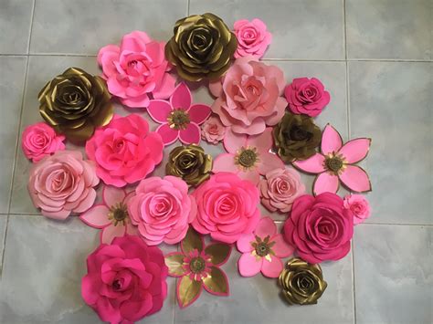 Shades Of Pink And Gold Paper Flower By Gelle Diy Paper Flowers