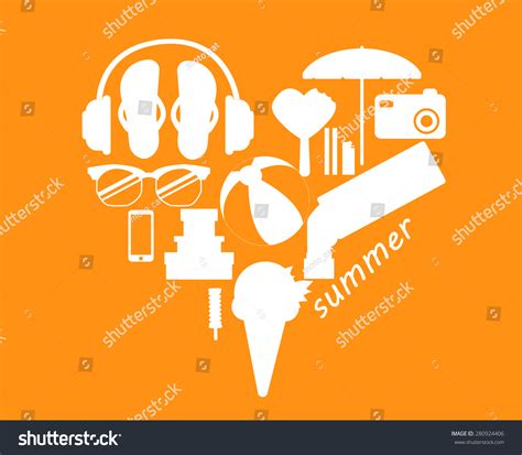 Set Summer Beach Icons Stock Vector Royalty Free 280924406 Shutterstock