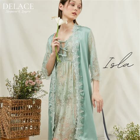 Jual ISLA Delace Kimono Lingerie Set Lace Dress Premium Pink Tanpa Kimono Kab Tangerang