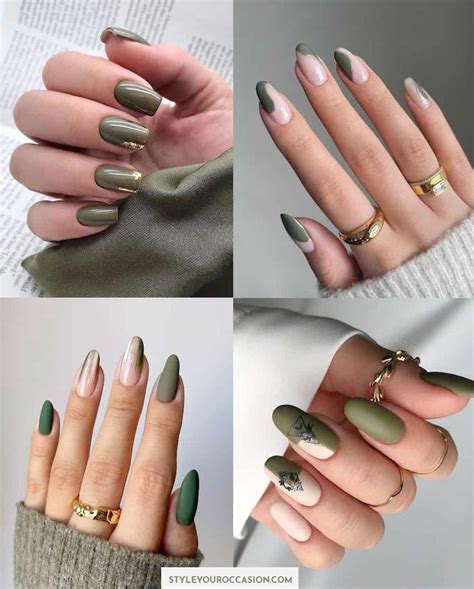 Gorgeous Olive Green Nails You Ll Absolutely Love Green Nails