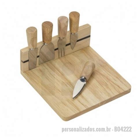 Tábua para frios queijos Personalizada B04222 Kit queijo bambu 6