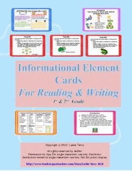 Informational Element Cards St And Nd Grade By Leslie Terry Tpt