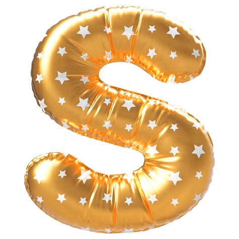 Gold Bubble Letter S Font 3d Render 36305388 Png