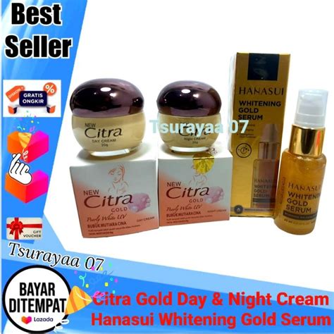 Hanasui Whitening Gold Tambah Citra Gold Day Night Cream Paket In