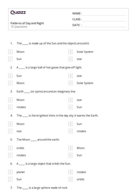 Subtraction And Patterns Of One Less Worksheets For Nd Grade On