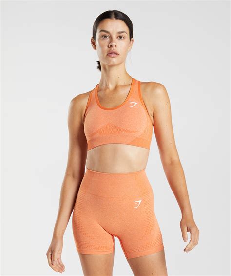 Gymshark Vital Seamless 2 0 Sports Bra Apricot Orange Marl Gymshark