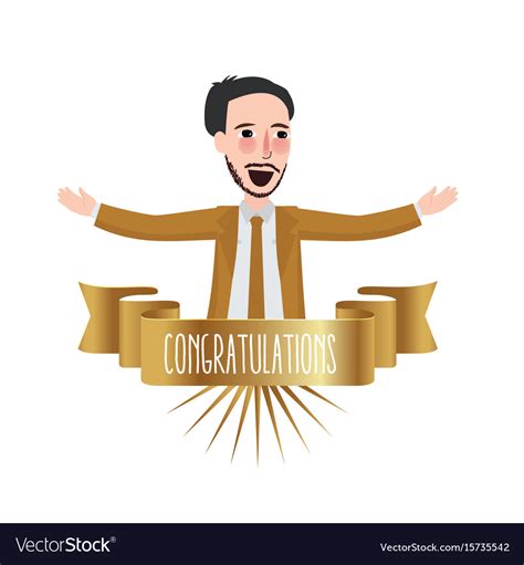 Employee Of The Month Congratulations Business Vector Image