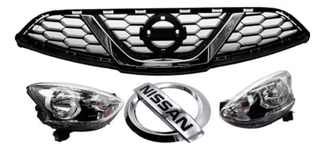 Kit Faros Parrilla Y Emblema Originales Para Nissan March Meses Sin