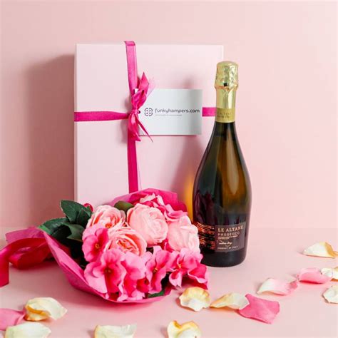 The Prosecco And Flowers Pink Hamper Funky Hampers