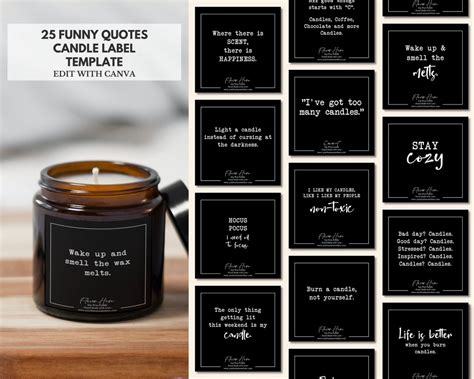 Editable Funny Candle Label Template 25 Humorous Candle Etsy