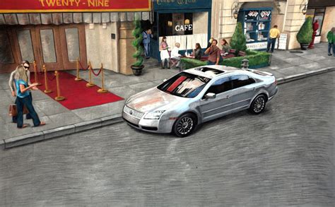 Red Baiduri Cars On The 3d Street Art By Manfred Stader