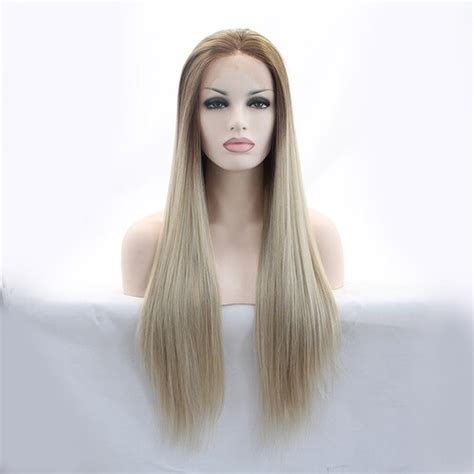 Long Straight Blonde Lace Front Wig Blonze Etsy