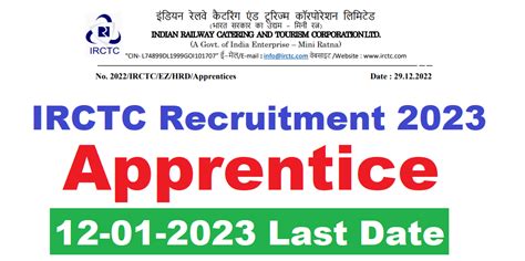 Irctc Apprentice Recruitment 2023 Iti Latest Apprentice 2023 ‣ Anil Sir Iti