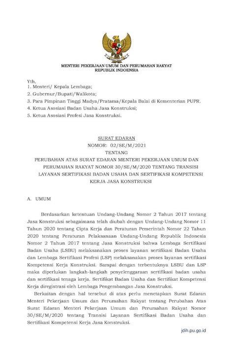 Pdf Menteri Pekerjaan Umum Dan Perumahan Rakyat Kpts M