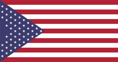 USA flag with triangular canton : r/vexillology