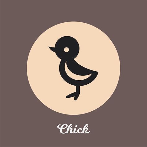 Premium Vector Chick Flat Icon Design Logo Symbol Element