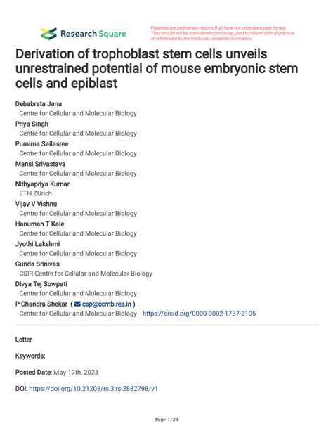 Pdf Derivation Of Trophoblast Stem Cells Unveils Unrestrained