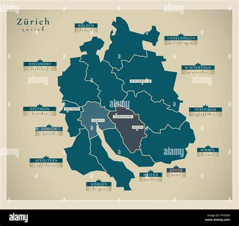 Zurich city map High Resolution Stock Photography and Images - Alamy