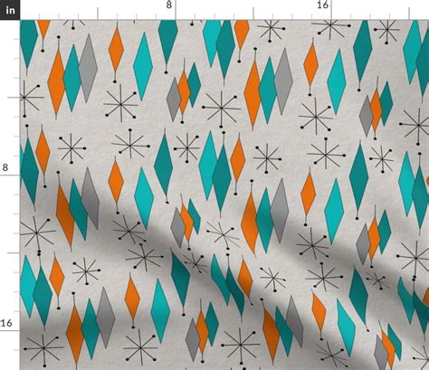 Mid Century Modern Diamond Pattern Fabric Spoonflower